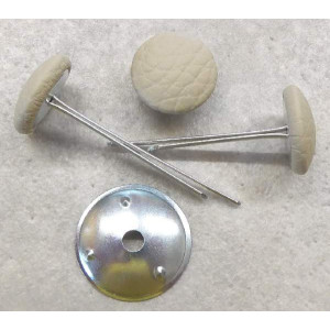 Polsterknöpfe mit Splint und Kunstleder Toffee