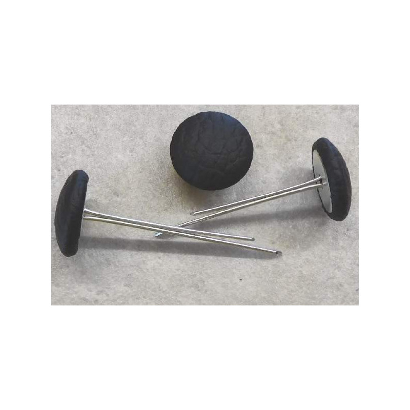 Polsterknöpfe mit Splint und Kunstleder Schwarz
