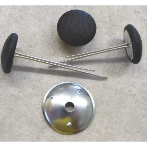 Polsterknöpfe mit Splint und Kunstleder Schwarz
