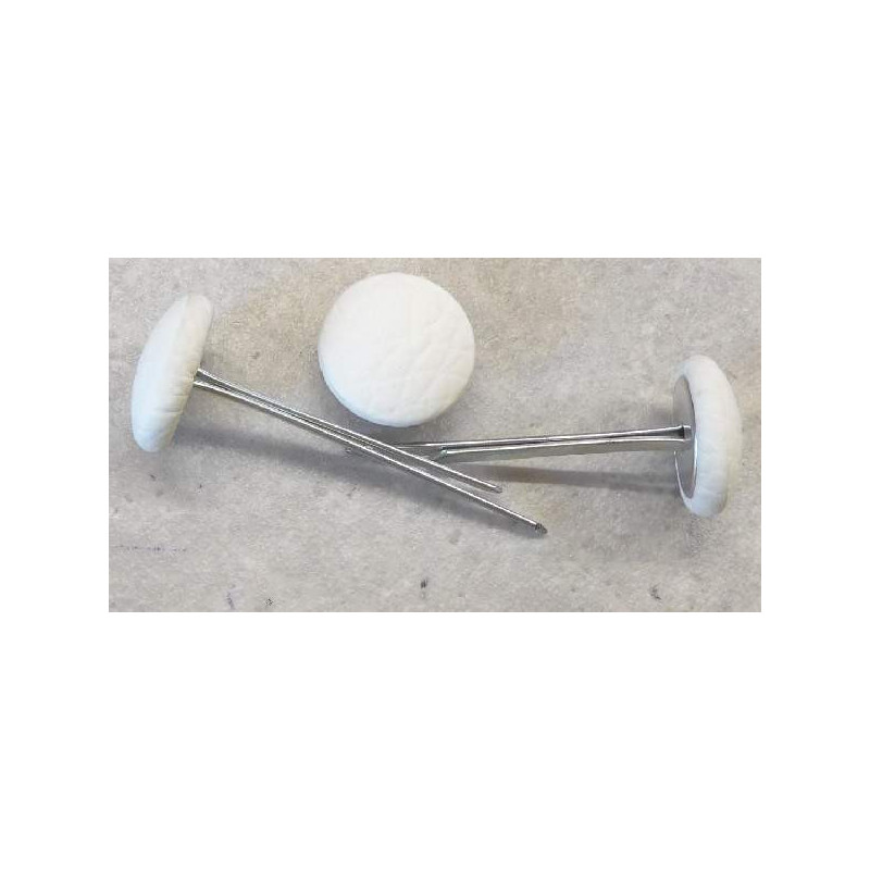 Polsterknöpfe mit Splint und Kunstleder Weiß