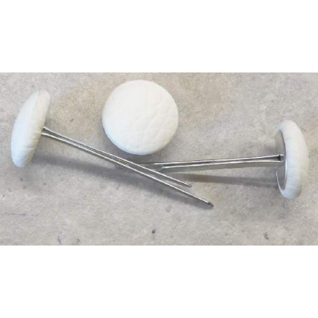 Polsterknöpfe mit Splint und Kunstleder Weiß