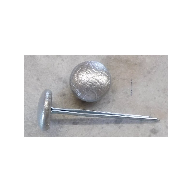 Polsterknöpfe mit Splint und Kunstleder Silber