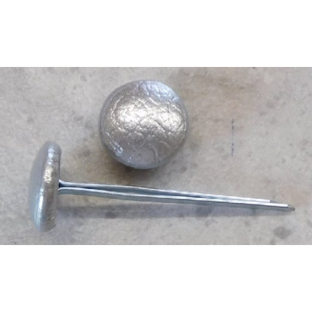 Polsterknöpfe mit Splint und Kunstleder Silber