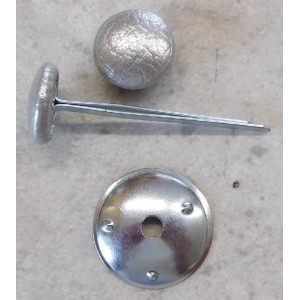 Polsterknöpfe mit Splint und Kunstleder Silber