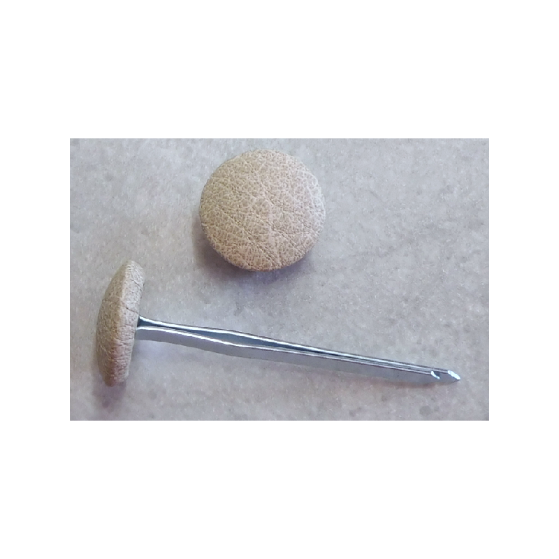 Polsterknöpfe mit Splint und Kunstleder Toffee