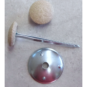 Polsterknöpfe mit Splint und Kunstleder Toffee