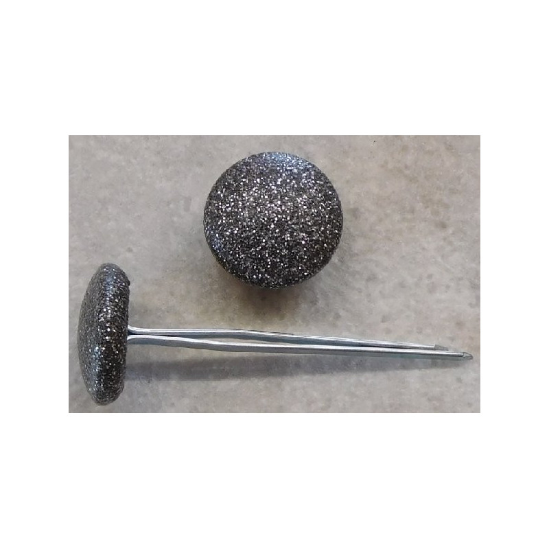 Polsterknöpfe mit Splint und Kunstleder Grau Glitter