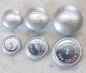 Preview: Polsterknöpfe mit Haken Kunstleder metallic Silber