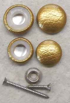 Polsterknöpfe zum Schrauben Kunstleder Gold