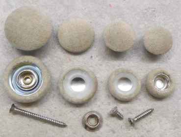 Polsterknöpfe zum Schrauben Mikrofaserstoff Hellelfenbein