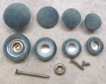 Polsterknöpfe zum Schrauben Mikrofaserstoff Pastelblau