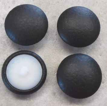 Knöpfe mit Leder Schwarz bezogen Ø 24mm