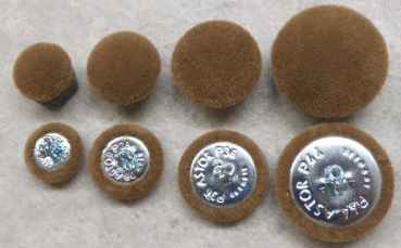 Polsterknöpfe mit Haken Mikrofaser Nuss