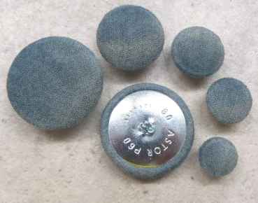 Polsterknöpfe mit Haken Mikrofaser Pastelblau