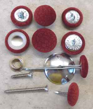 Polsterknöpfe Mikrofaser Rot