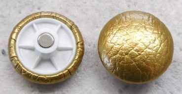 Magnet mit bezogenen Kopf Kunstleder Gold