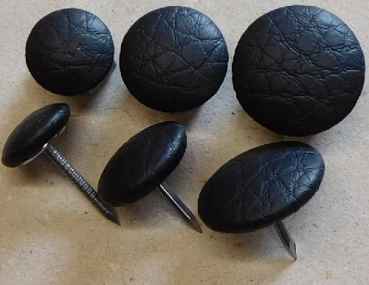 Polsterknöpfe mit Nagel Kunstleder Schwarz