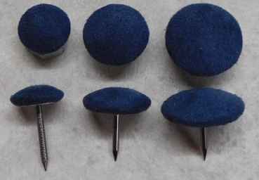 Polsterknöpfe mit Nagel Mikrofaser Blau