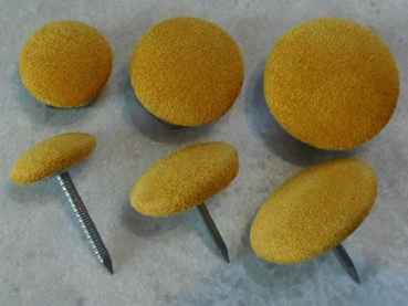 Polsterknöpfe mit Nagel Mikrofaser Senf
