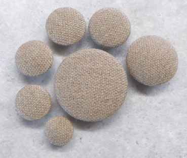 Polsterknöpfe mit Öse mit Baumwolle Braunbeige