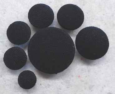 Polsterknöpfe mit Öse mit Baumwolle Schwarz