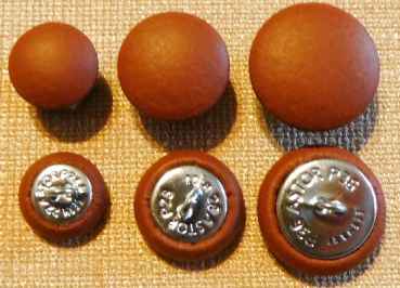 Polsterknopf mit Haken mit Echt-Leder Sumach