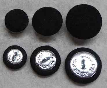 Polsterknöpfe mit Haken Mikrofaser Schwarz