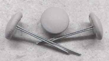 Polsterknöpfe mit Splint Leder Zement (Hellgrau)
