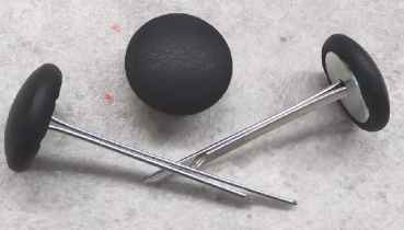 Polsterknöpfe mit Splint Leder Nero (Schwarz)