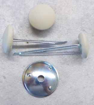 Preview: Polsterknöpfe mit Splint Leder Panna (Creme)