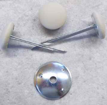 Preview: Polsterknöpfe mit Splint Leder Ghiaccio (Eis)