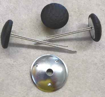 Preview: Polsterknöpfe mit Splint Kunstleder Schwarz