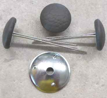 Preview: Polsterknöpfe mit Splint Kunstleder Anthrazit