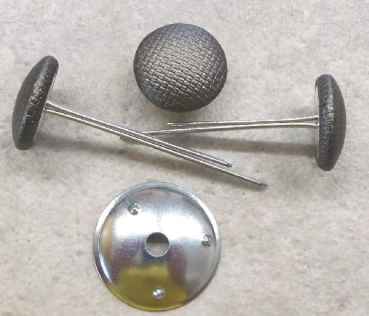 Preview: Polsterknöpfe mit Splint Kunstleder Eisen