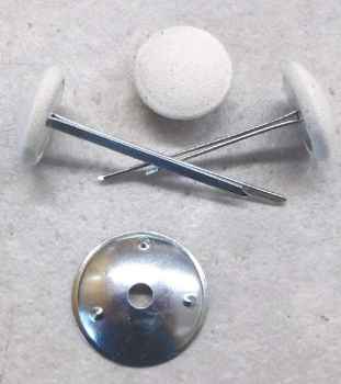 Preview: Polsterknöpfe mit Splint Mikrofaser Sahne