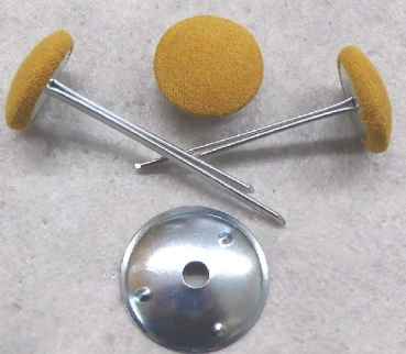 Preview: Polsterknöpfe mit Splint Mikrofaser Senf