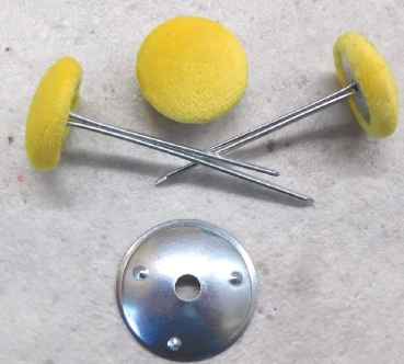 Preview: Polsterknöpfe mit Splint Mikrofaser Gelb