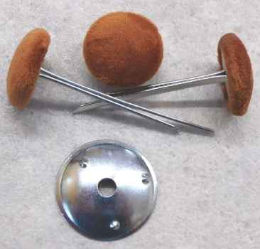 Preview: Polsterknöpfe mit Splint Mikrofaser Braun