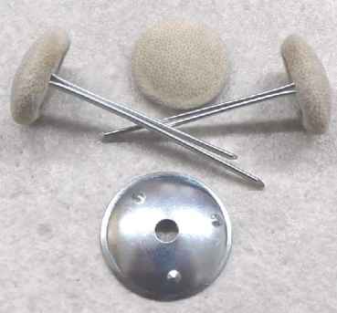 Preview: Polsterknöpfe mit Splint Mikrofaser Hellelfenbein