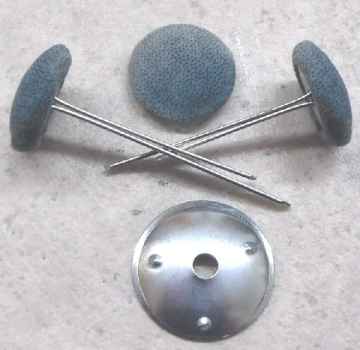 Preview: Polsterknöpfe mit Splint Mikrofaser Pastelblau