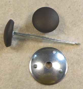 Preview: Polsterknöpfe mit Splint Echt Leder Dunkelbraun