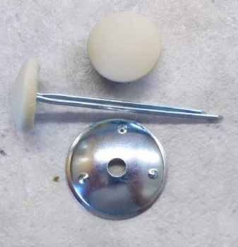 Preview: Polsterknöpfe mit Splint Leder Panna (Creme)