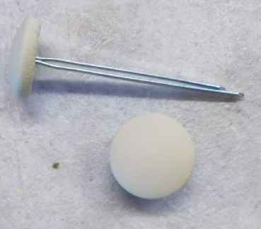 Polsterknöpfe mit Splint Leder Panna (Creme)