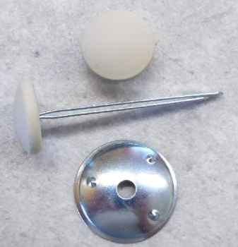 Preview: Polsterknöpfe mit Splint Leder Ghiaccio (Eis)