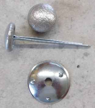 Polsterknöpfe mit Splint Kunstleder metallic Silber