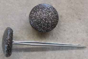Polsterknöpfe mit Splint Kunstleder Grau Glitter
