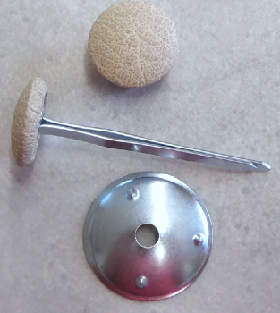 Polsterknöpfe mit Splint Kunstleder Toffee