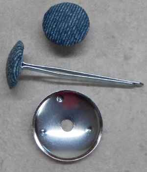 Polsterknöpfe mit Splint Jeansoptik Blau