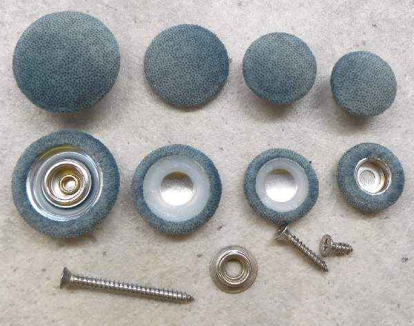 Polsterknöpfe zum Schrauben Mikrofaserstoff Pastelblau