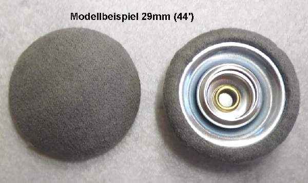 Polsterknöpfe zum Schrauben Webstoff Jeansoptik Blau